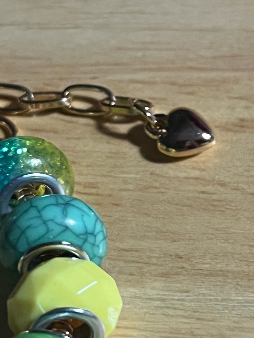 Colorful Bead Charm Bracelet with Black Teardrop Pendant - Women Jewelry B192 - Picture 4 of 6